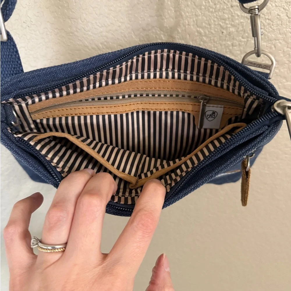 Travelon Navy Crossbody Bag with Front Zipper - Picture 3 of 4